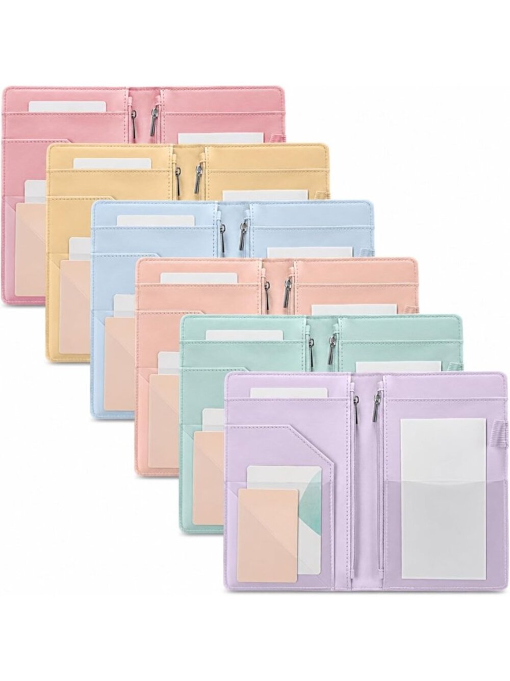 Colorful Server Book Set with Zipper Pockets & Money Pocket for Waitstaff